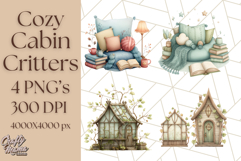 Cozy Cabin Critters Clipart PNG, Fall Animal Png Product Image 1