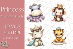 Princess Animal PNG Clipart with Crowns & Royal Accessories Product Image 1