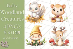 Woodland Nursery Baby Animals And Fantasy Forest PNG Clipart Product Image 1