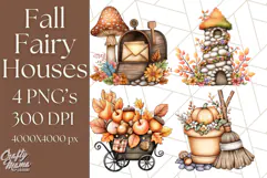 Fall Fairy House Clipart PNG, Autumn Homes and Decor Product Image 1