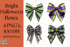 Halloween Bow Clipart, Bright Holiday Ribbon PNG Product Image 1