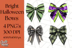 Halloween Bow Clipart, Bright Holiday Ribbon PNG Product Image 1