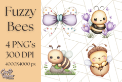 Adorable Bee Clipart PNG, Cute Bees and Accessories PNG Product Image 1