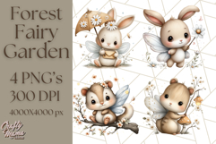 Forest Fairy Garden Creatures PNG, Whimsical Woodland Art Product Image 1