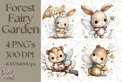 Forest Fairy Garden Creatures PNG, Whimsical Woodland Art Product Image 1