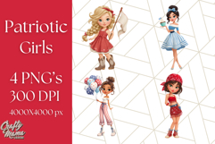 Patriotic Fashion Girl Clipart PNG for 4th of July Product Image 1