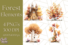 Woodland Forest Scene PNG Clipart, Fall Nature Elements Product Image 1