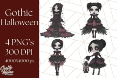 Gothic Halloween Clipart Dark Aesthetic PNG, Halloween Png Product Image 1