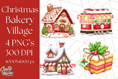 Cozy Christmas Bakery Clipart PNG, Holiday Cookie Art Product Image 1