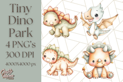 Cute Cartoon Dinosaur Clipart PNG, Prehistoric Animals PNG Product Image 1