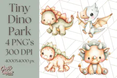 Cute Cartoon Dinosaur Clipart PNG, Prehistoric Animals PNG Product Image 1