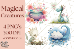 Magical Creatures Clipart PNG, Fantasy Animals Png Product Image 1