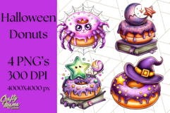 Halloween Donut Clipart PNG, Cute Spooky Doughnut Art Product Image 1