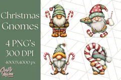 Christmas Gnome Clipart, Holiday Gnomes PNG Illustrations Product Image 1