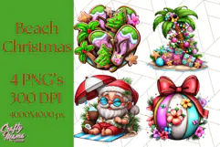 Summer Christmas Clipart PNG, Tropical Holiday Art Clip Art Product Image 1