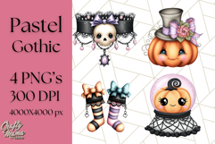 Pastel Goth Halloween PNG Clipart, Creepy Cute Art Product Image 1