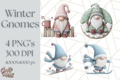 Cozy Winter Gnome Clipart PNG, Christmas Gnome Clip Art Product Image 1