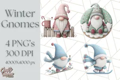 Cozy Winter Gnome Clipart PNG, Christmas Gnome Clip Art Product Image 1
