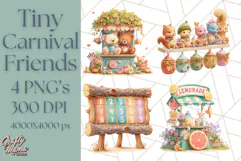 Tiny Carnival Friends Clipart PNG, Animal Fair Festival Product Image 1