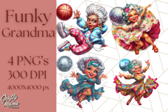Wild Grandma Clipart PNGs, Funny Quirky Old Ladies Product Image 1