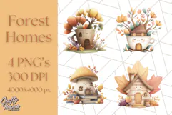 Autumn Treehouse & Woodland Cabin PNG Clipart Product Image 1