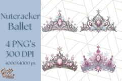 Nutcracker Ballet Clipart, Holiday Ballerina PNG Art Product Image 1