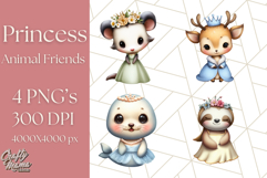 Princess Animal PNG Clipart with Crowns &amp; Royal Accessories Product Image 1