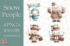 Snowman Family Clipart PNG Winter Holiday Art Product Image 1