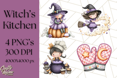 Cute Witch Halloween Baking Clipart PNG, Holiday Treats Png Product Image 1