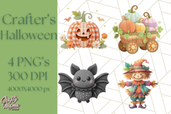 Kawaii Halloween Clipart Cute Kids and Candy Elements Png Product Image 1