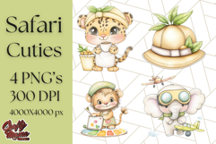 Safari Baby Animal Clipart PNG, Jungle Outfits Baby Animals Product Image 1