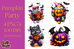 Pumpkin Party Halloween Clipart PNG, Cute Spooky Elements Product Image 1
