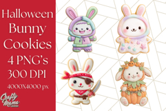 Halloween Bunny Cookie Clipart, Frosted Cookie Bunnies Png Product Image 1