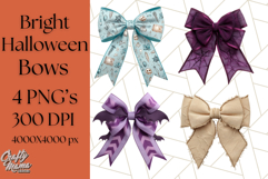 Halloween Bow Clipart, Bright Holiday Ribbon PNG Product Image 1