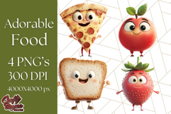 Cute Food PNG Clipart, 3D Adorable Kawaii Characters Png Product Image 1