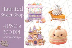 Haunted Sweet Shoppe PNG Clipart, Pastel Halloween Bakery Product Image 1
