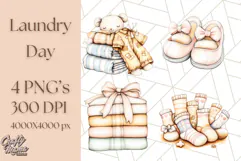 Cozy Laundry Day Clipart PNG Pastel Home Decor, Home Png Product Image 1