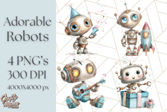 Robot Clipart, Soft Realistic Full Body Robot PNG Images Product Image 1