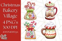 Cozy Christmas Bakery Clipart PNG, Holiday Cookie Art Product Image 1