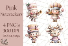Playful Pink Nutcracker PNG, Pastel Christmas Clipart Product Image 1