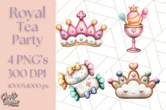 Princess Tea Party PNG Clipart with Teacups & Fancy Treats Product Image 1