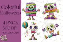 Colorful Halloween Clipart PNG, Cute Kids & Candy Clip Art Product Image 1