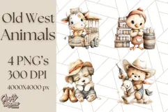 Wild West Animals PNG Clipart, Cowboy & Saloon Scenes Product Image 1