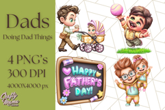 Father&#039;s Day Clipart PNG, Funny Dad Cartoon Clip Art Product Image 1
