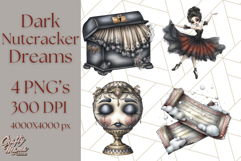 Dark Nutcracker Clipart Gothic Holiday Ballet PNG, Christmas Product Image 1