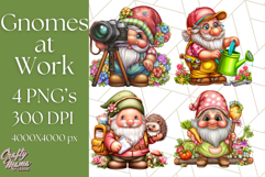 Gnomes at Work Clipart PNG, Cute Gnomes PNG Illustration Product Image 1