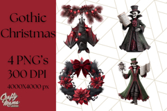 Gothic Christmas Clipart Dark Holiday PNG, Dark Christmas Product Image 1