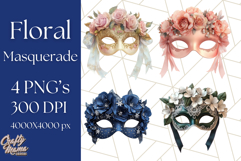 Vintage Garden Masquerade Floral Eye Mask PNG Clipart Product Image 1