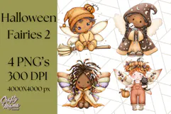 Halloween Fairy Clipart PNG, Spooky Cute Character Art Product Image 1