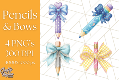 Chubby Pencil With Bows PNG Clipart, Cute School Supply Png Product Image 1